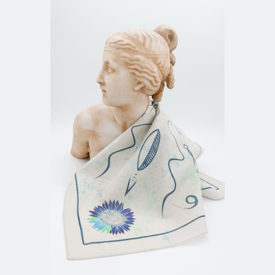 AZURE FIELDS - %100 Pamuk Tasarım Bandana