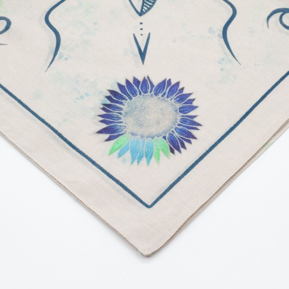 AZURE FIELDS - %100 Pamuk Tasarım Bandana