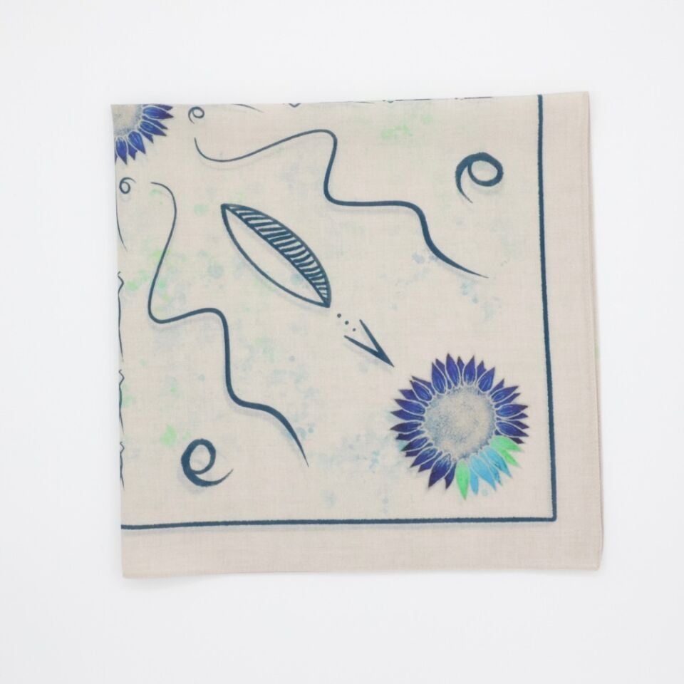 AZURE FIELDS - %100 Pamuk Tasarım Bandana