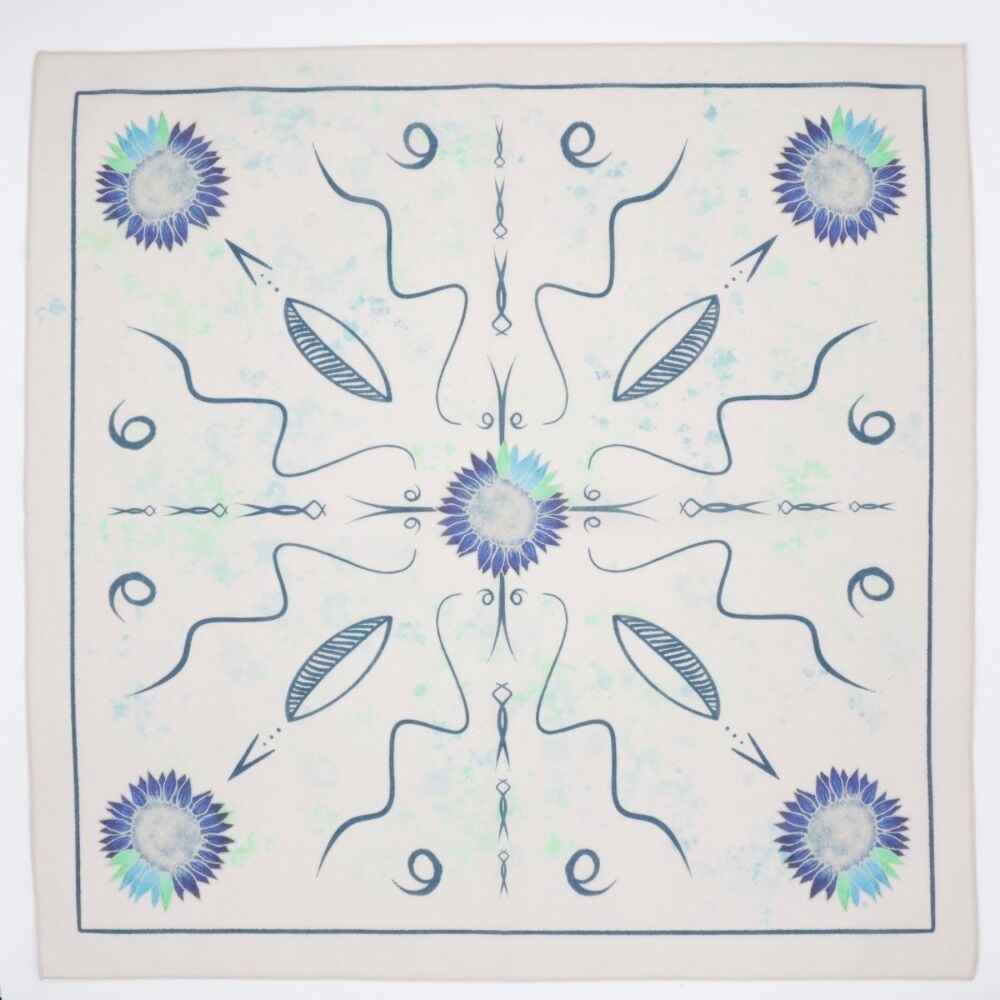 AZURE FIELDS - %100 Pamuk Tasarım Bandana