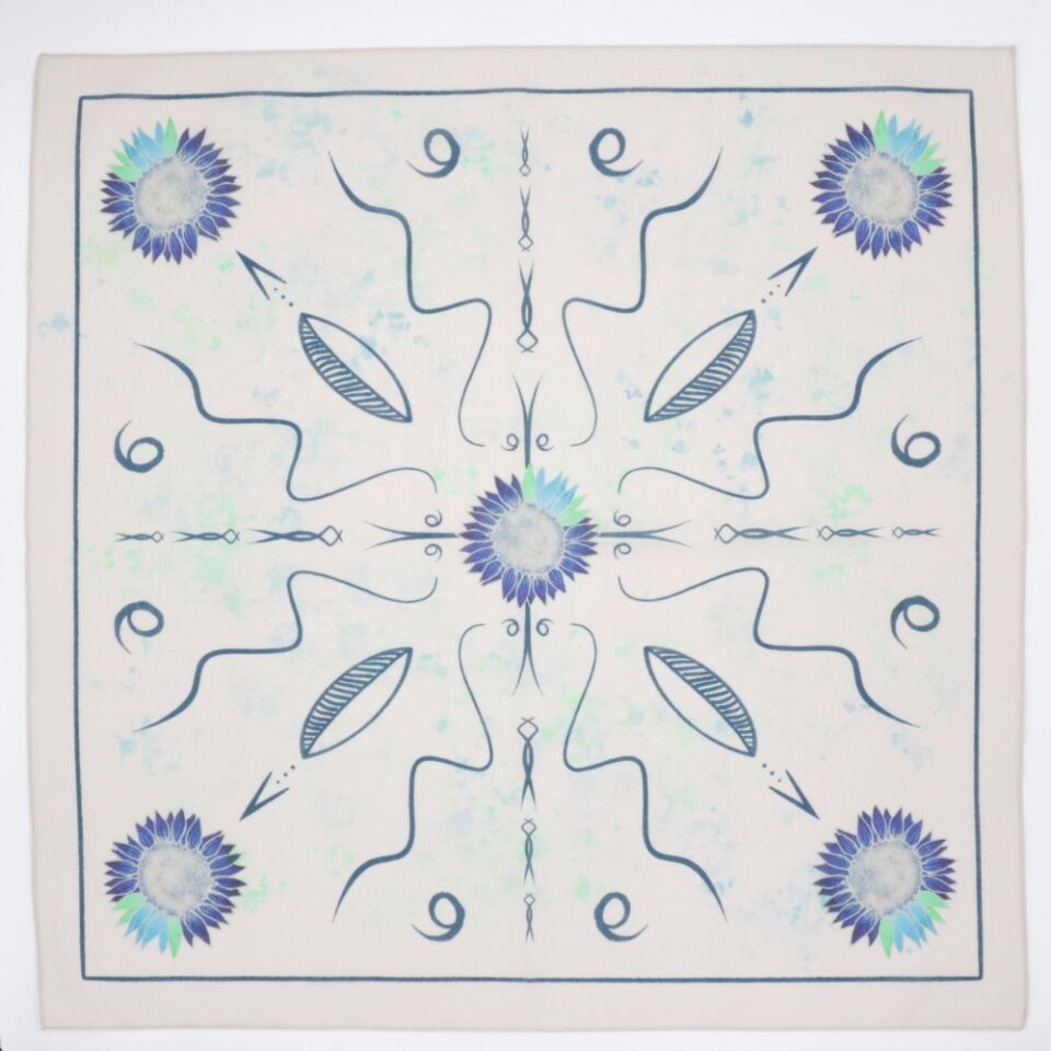 AZURE FIELDS - %100 Pamuk Tasarım Bandana